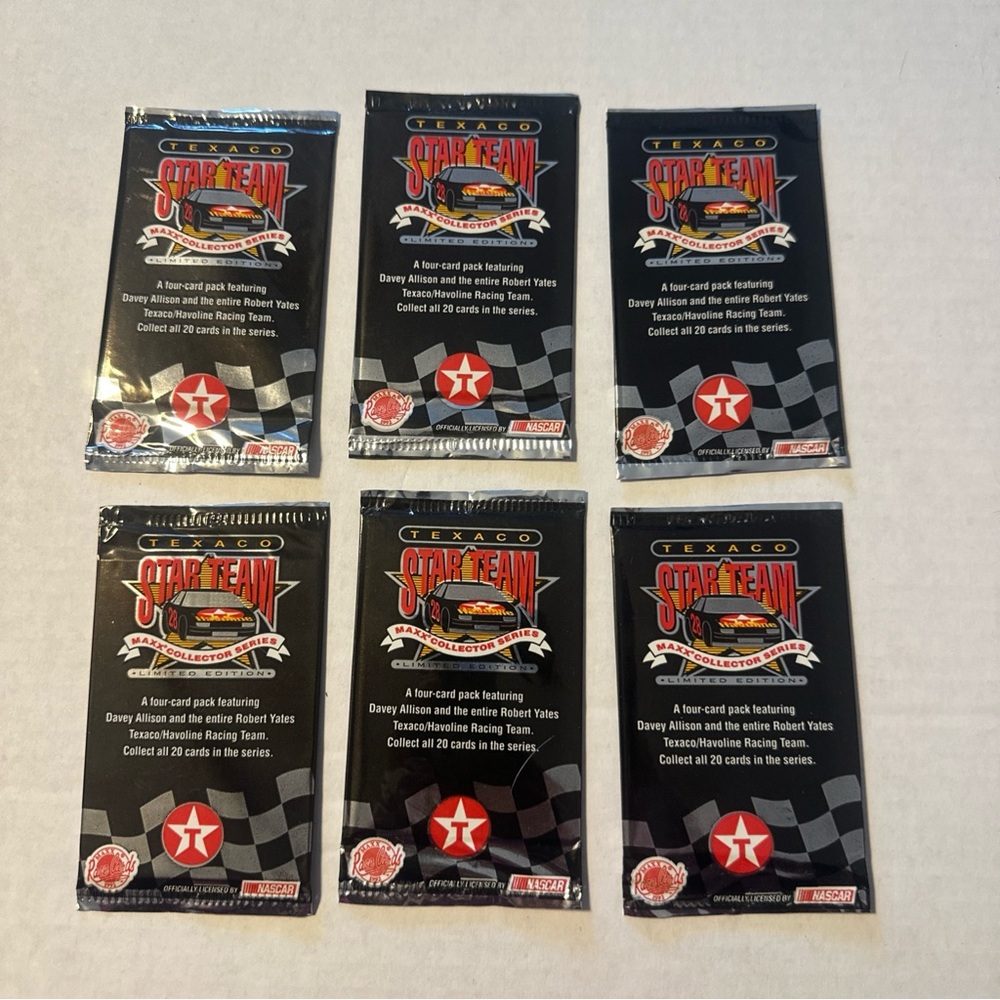 Texaco Star Team Racing NASCAR Maxx Collector Series 1992 6 Sealed Packs Cards